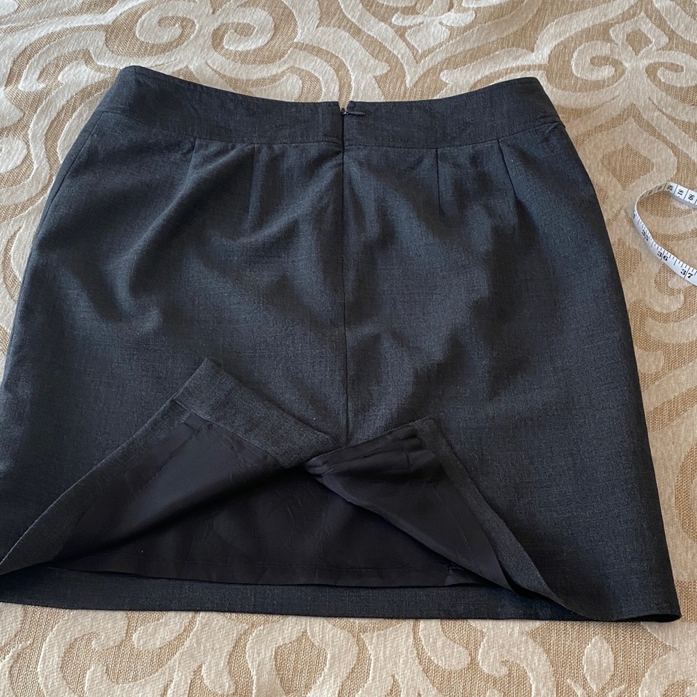 Raffaella Petite Charcoal Wool Blend Pencil Skirt Career Office Classic 10P - Picture 10 of 12
